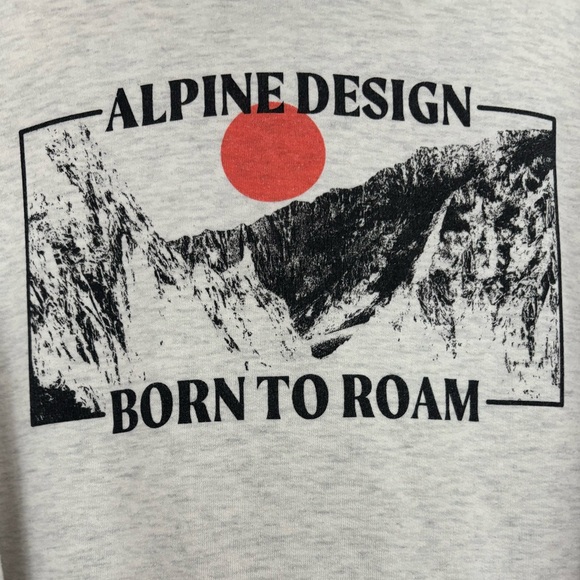 Born To Roam Hoodie Sweatshirt Alpine Design Nature Camping Hiking Size Large - Picture 13 of 14